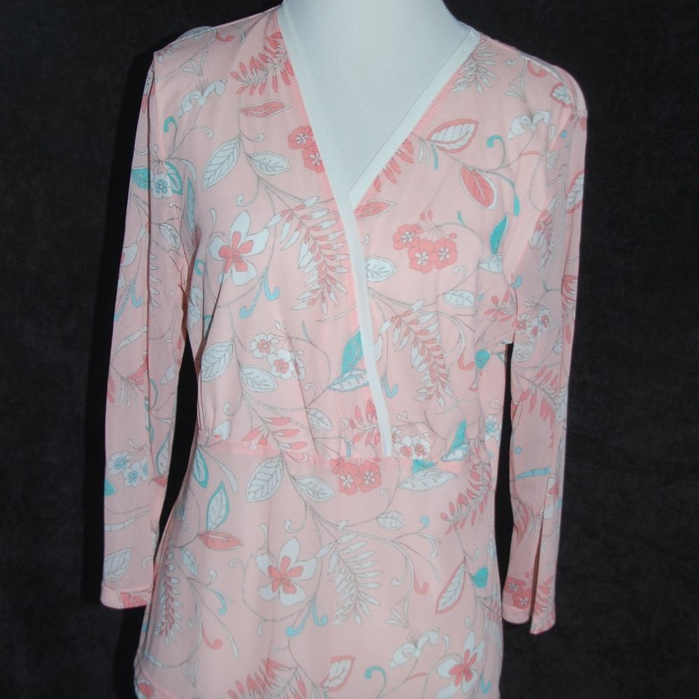 NWT Apt 9 peach tunic - XL - botanical
